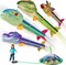 Dinosaur Toy Rocket Launcher for Kids - Launch up to 100 Ft, 4 Rockets, Outdoor outside Toys for Kids, Dinosaur Toys, Birthday Gifts for 3 4 5 6 7 8-12 Year Old Boys Girls